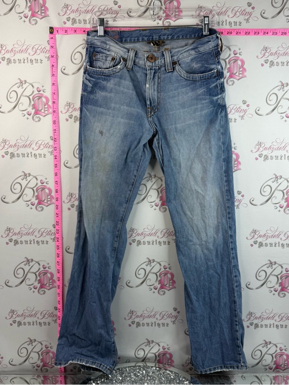 Lucky Brand Men's Straight Jeans Light Blue Washed denim Y2K casual